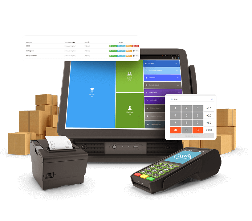 PDV e equipamentos integrados ao sistema Gestão Simples